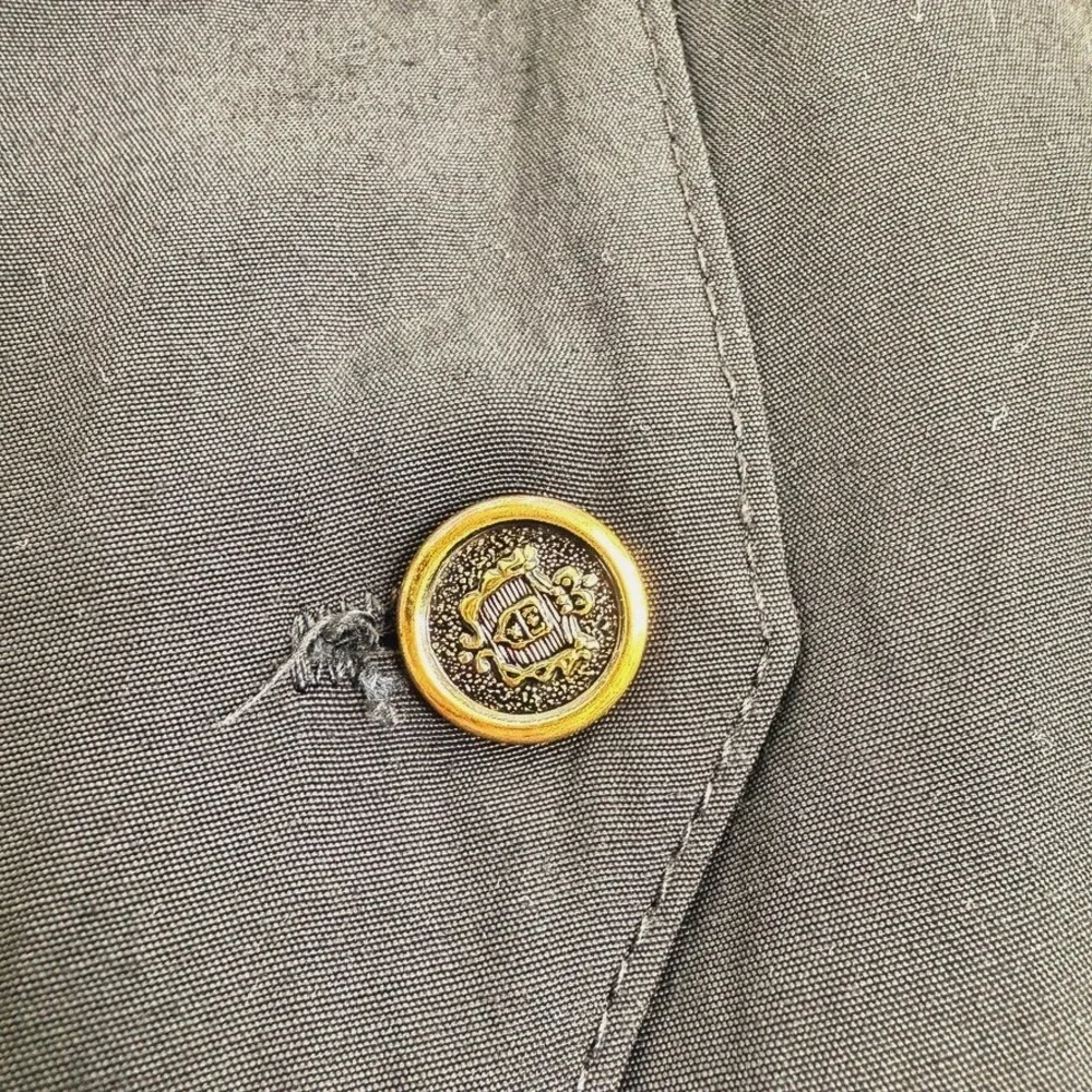 VTG Union Made Michael Blair Black‎ Double Breasted Blazer Medium Gold Buttons